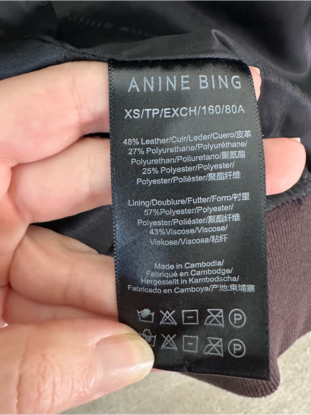 ANINE BING Kelanie Brown Jacket in Recycled Leather SZ XS - Picture 8 of 9